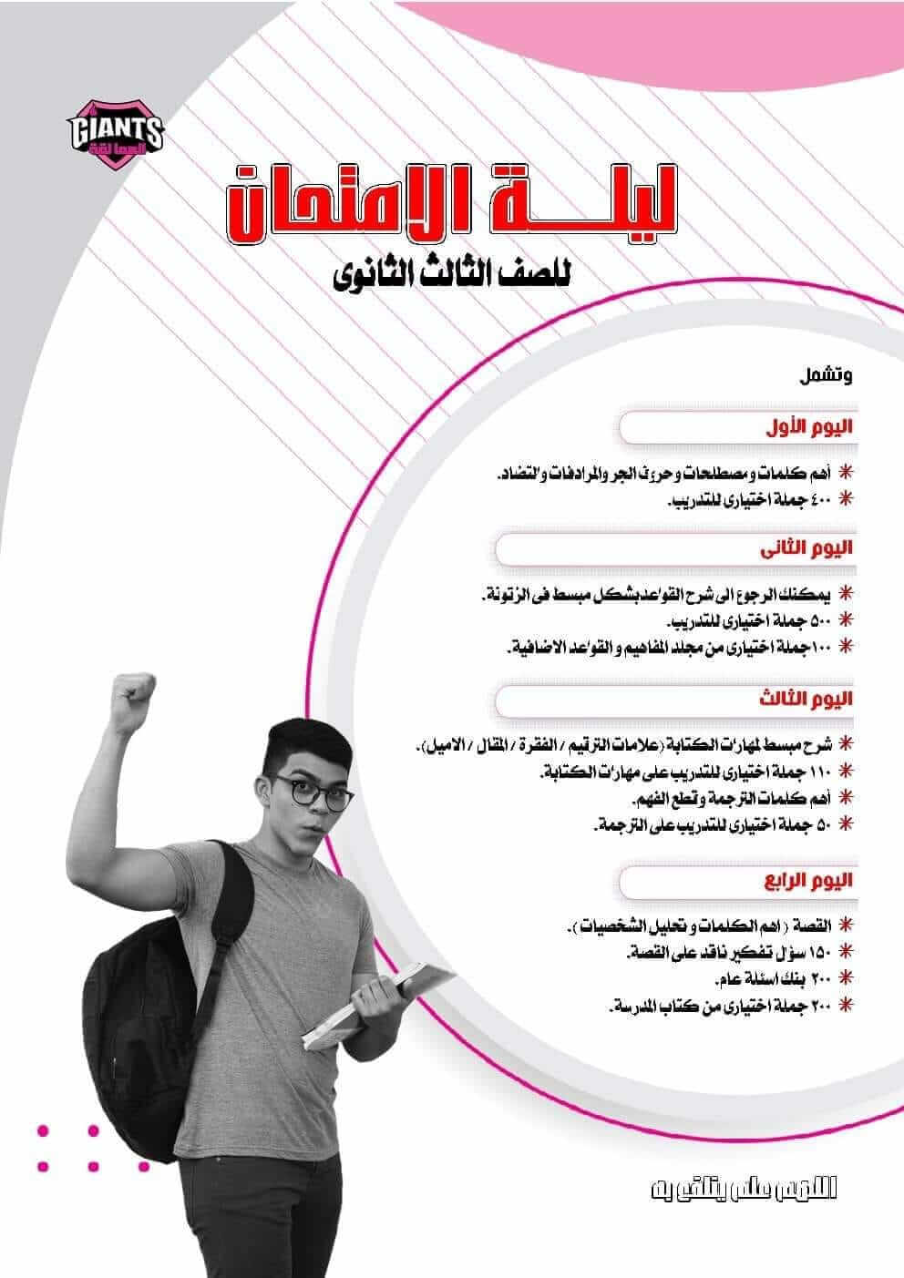 ليلة امتحان الصف الثالث الثانوي 2023 اللغة الانجليزية